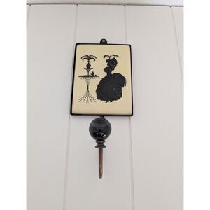 Fancy Dressed Victorian Woman Silhouette Metal Wall Hook - Towel, Coat Hook